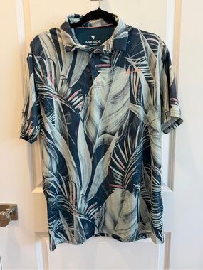 Macade Golf Concept Men’s XL Tropical Palm Print Performance Polo Shirt